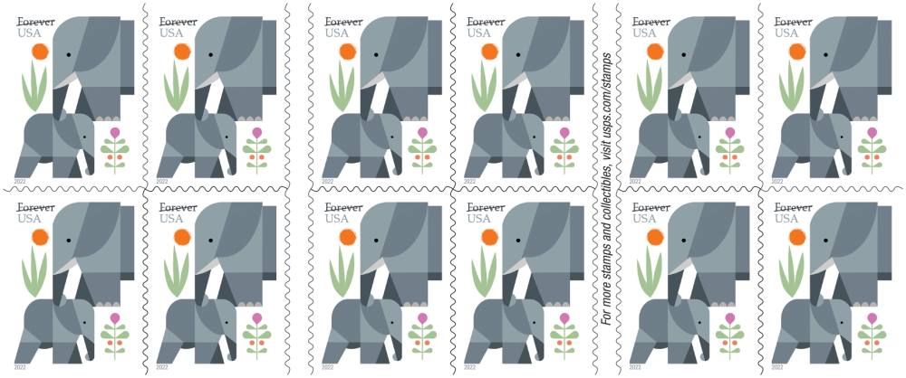 USPS Forever Elephants Stamps for sale