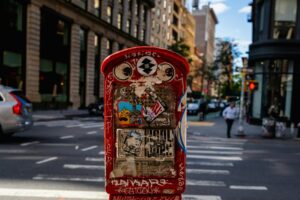 Street Mailbox with Letters Using Cheap Flag Stamps in Bulk