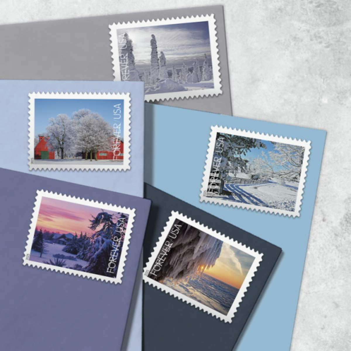 wholesale discount bulk season winter landscapes stamps_2