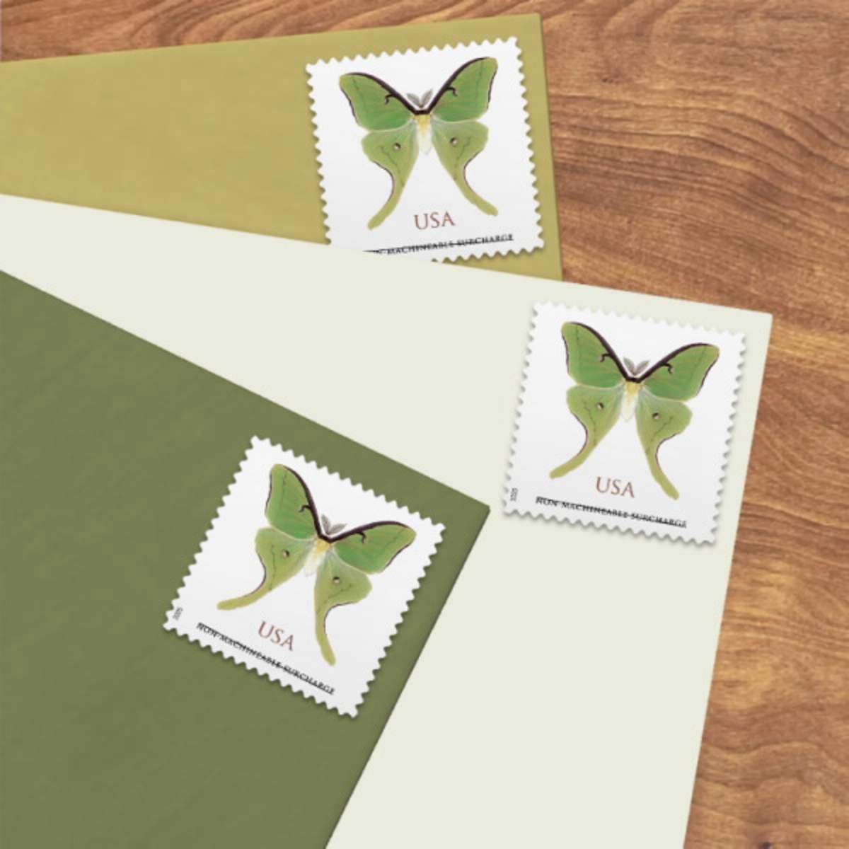 wholesale discount bulk square non machinable luna moth stamps