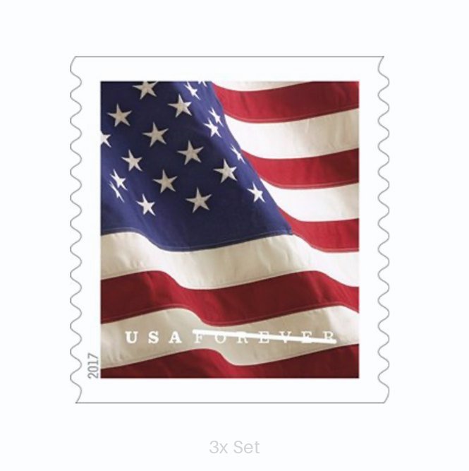Bulk 2017 US Flag Stamps Community Outreach & Ministerial Support Pack || 300Pcs (3 Roll)