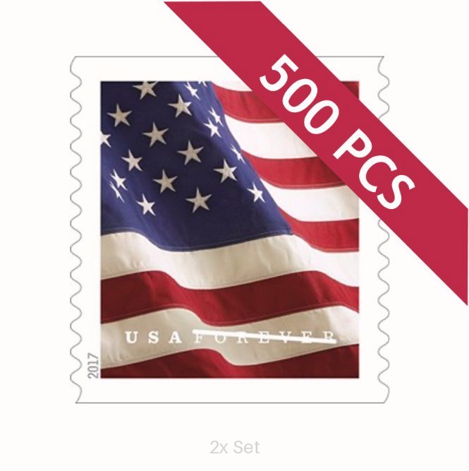 Bulk 2017 US Flag Stamps Institutional Communication & Enrollment Logistics || 1000Pcs (10 Rolls)