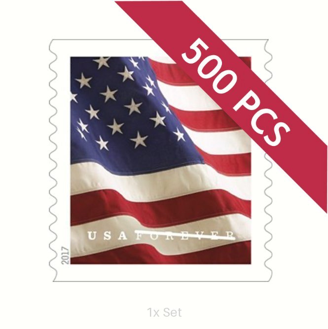 Economy 2017 US Flag Stamps Seasonal Route Marketing & Service Promotion Pack || 500Pcs (5 Rolls)