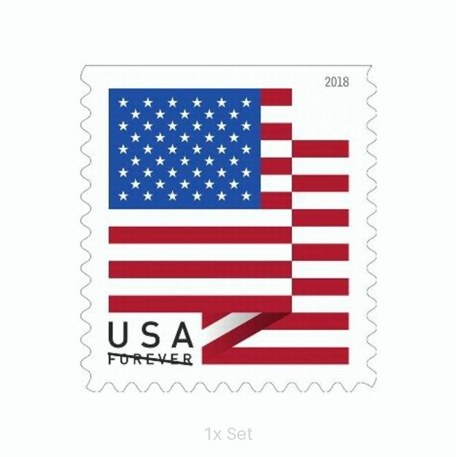 Authentic 2018 US Flag Stamps Professional Business Logistics & Bulk Mailing Pack || 100Pcs (1 Roll)