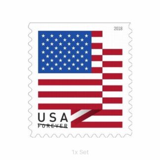 Authentic 2018 US Flag Stamps Quarterly Seasonal Outreach & Greeting Fulfillment Pack || 100Pcs (1 Roll)