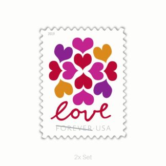 Authentic 2019 Love Hearts Blossom Stamps Civic Engagement & Voting Ballot Logistics Pack || 200Pcs (10 Sheets)