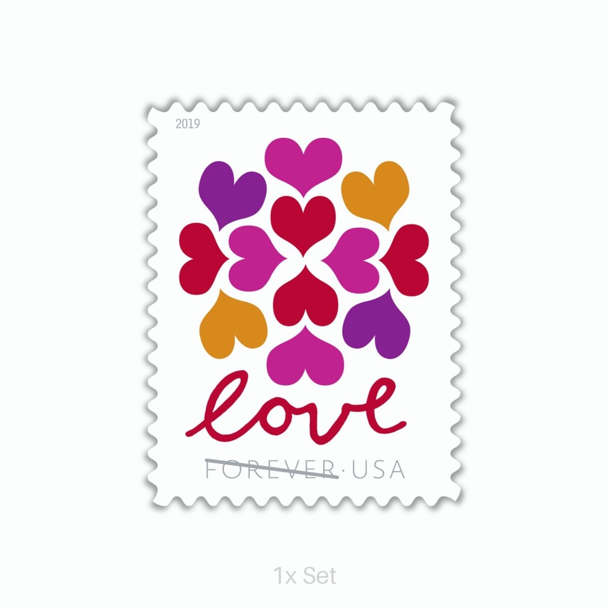 Wholesale 2019 Love Hearts Blossom Stamps Formal Legal Notices & Professional Document Delivery || 100Pcs (5 Sheets)