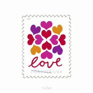 Wholesale 2019 Love Hearts Blossom Stamps High-Impact CRM & Property Marketing Logistics || 100Pcs (5 Sheets)