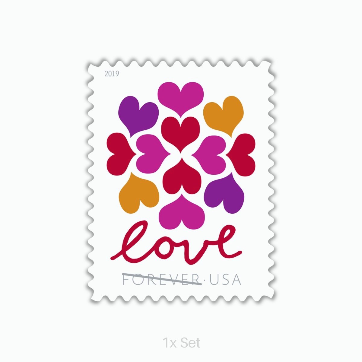 Wholesale 2019 Love Hearts Blossom Stamps Institutional Support & Donor Stewardship Pack || 100Pcs (5 Sheets)