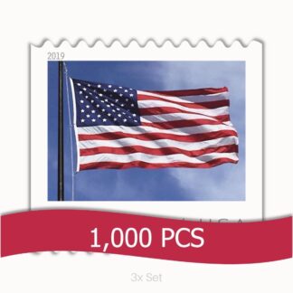 Authentic 2019 US Flag Stamps Fiscal Reporting & Tax Season Compliance Logistics || 3000Pcs (30 Rolls)