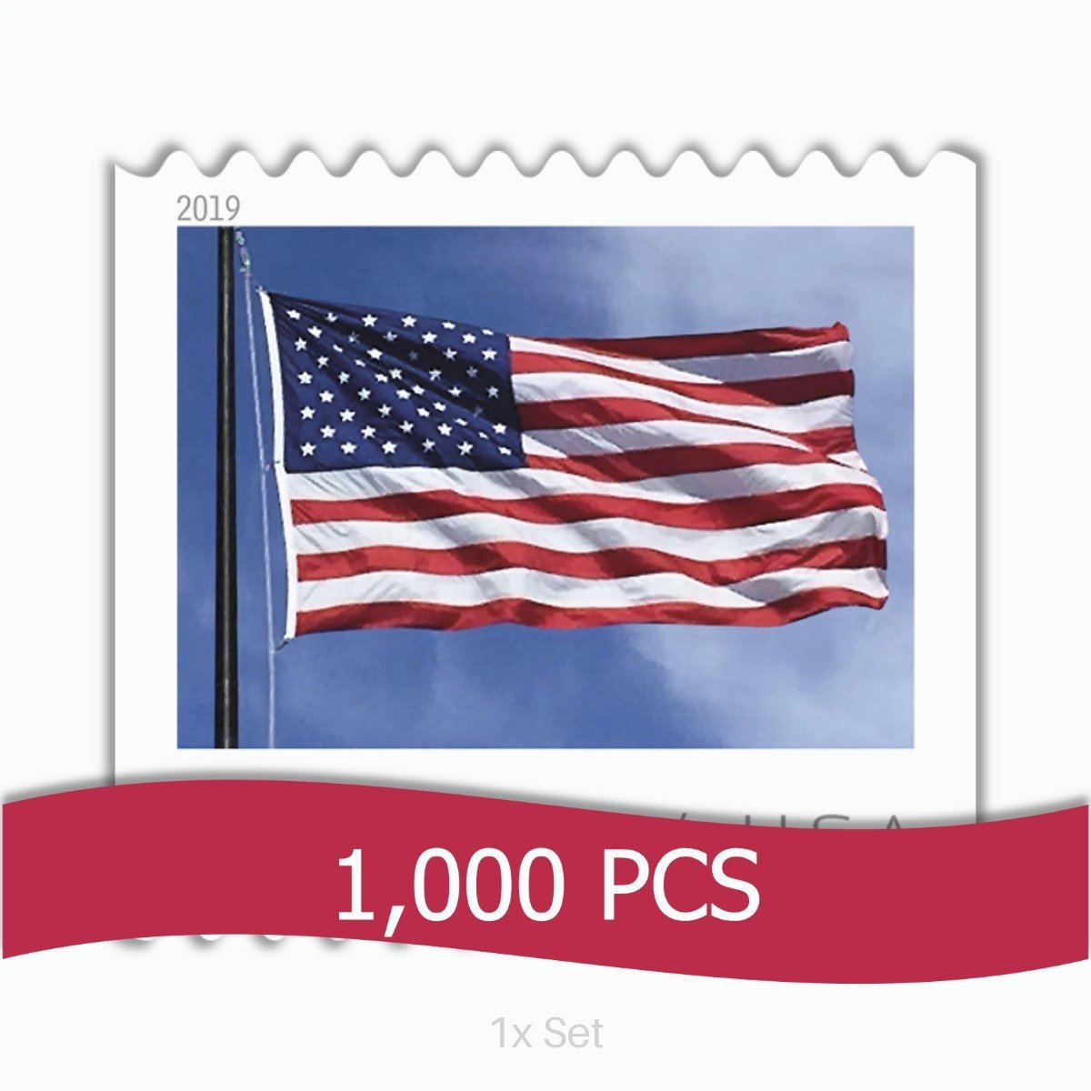 Low Cost 2019 US Flag Stamps High-Impact CRM & Property Marketing Logistics || 1000Pcs (10 Rolls)