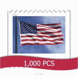 Bulk 2019 US Flag Stamps Institutional Communication & Enrollment Logistics || 3000Pcs (30 Rolls)