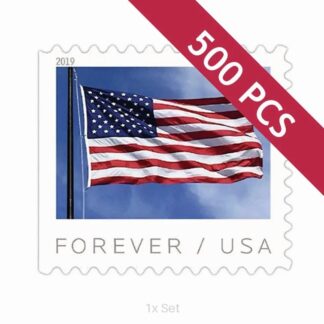 Economy 2019 US Flag Stamps Institutional Communication & Enrollment Logistics || 500Pcs (5 Rolls)