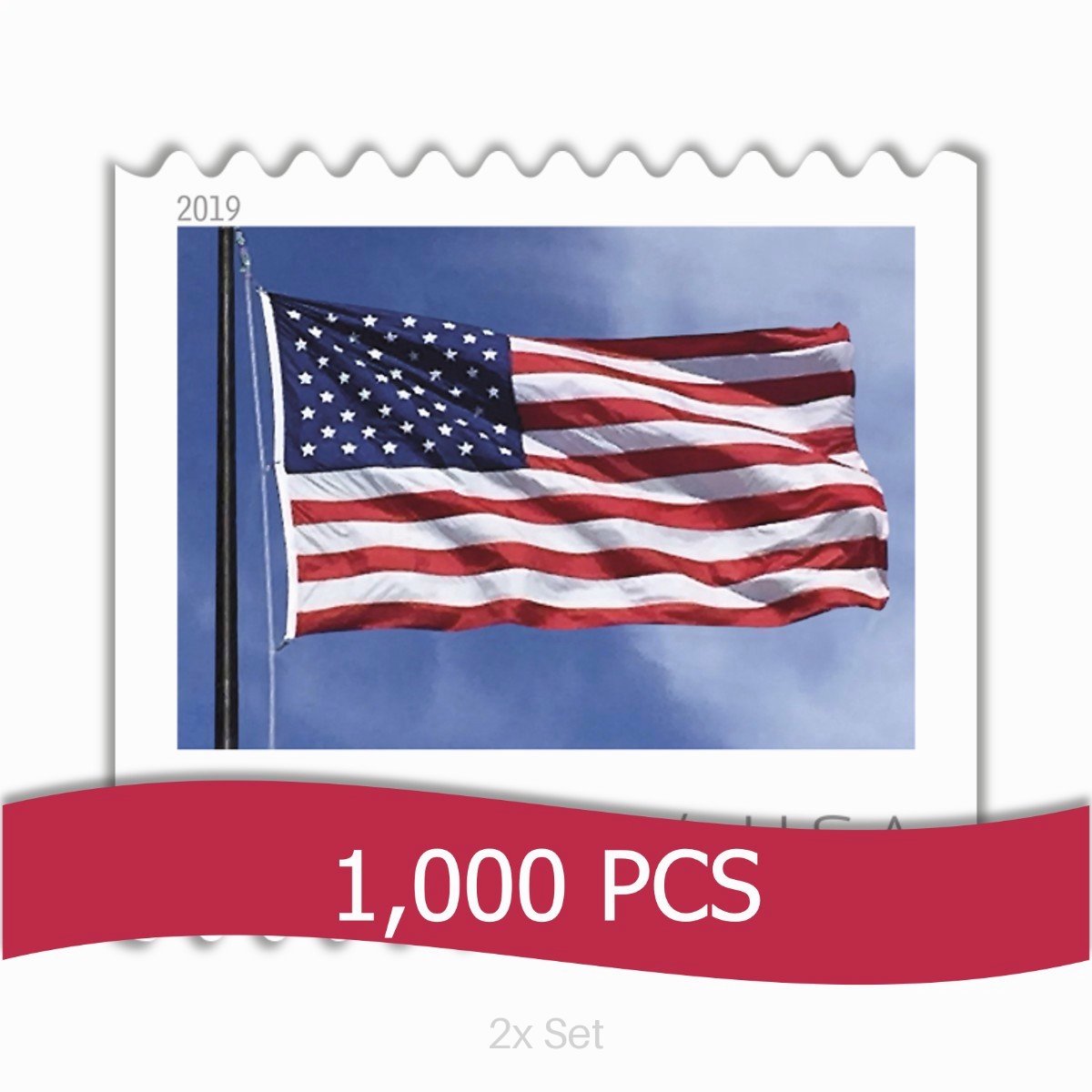 Cheap 2019 US Flag Stamps Professional Business Logistics & Bulk Mailing Pack || 2000Pcs (20 Rolls)