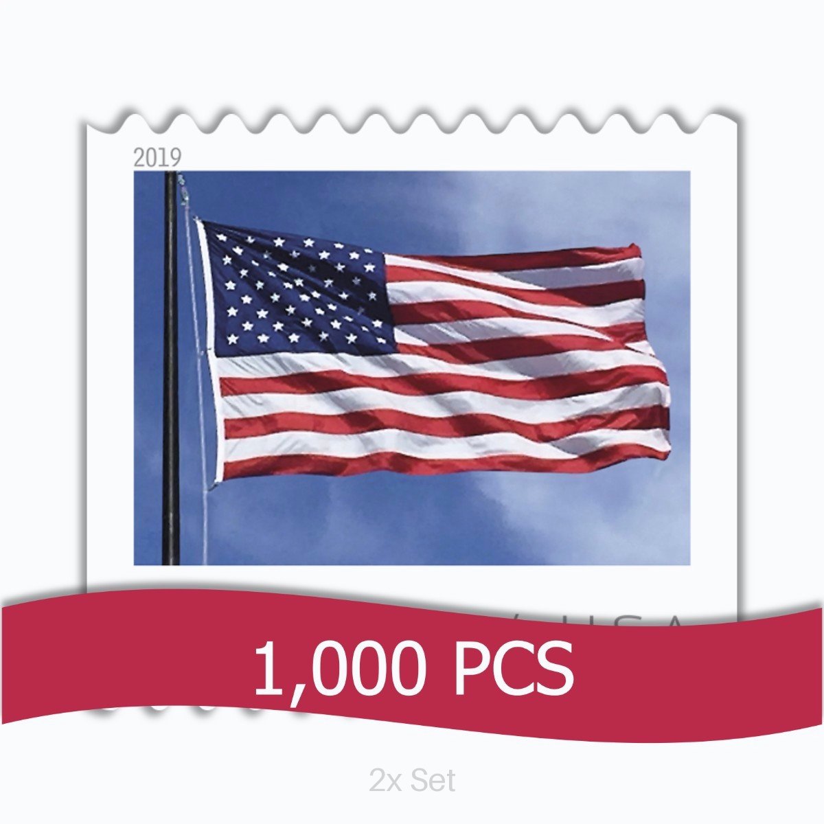 Best Price 2019 US Flag Stamps Quarterly Seasonal Outreach & Greeting Fulfillment Pack || 2000Pcs (20 Rolls)