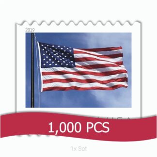 Bulk 2019 US Flag Stamps Seasonal Route Marketing & Service Promotion Pack || 1000Pcs (10 Rolls)