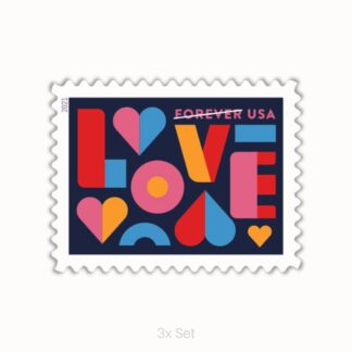 Bulk 2021 Love Digital Typography Stamps Quarterly Seasonal Outreach & Greeting Fulfillment Pack || 300Pcs (15 Sheets)