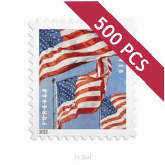 Economy 2022 US Flag Stamps Civic Engagement & Voting Ballot Logistics Pack || 500Pcs (5 Rolls)