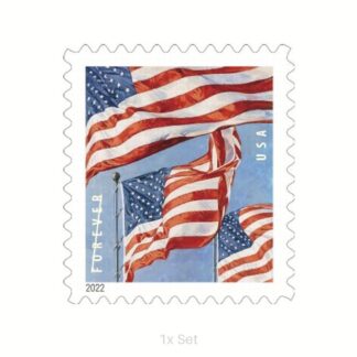 Low Cost 2022 US Flag Stamps Fiscal Reporting & Tax Season Compliance Logistics || 100Pcs (1 Roll)