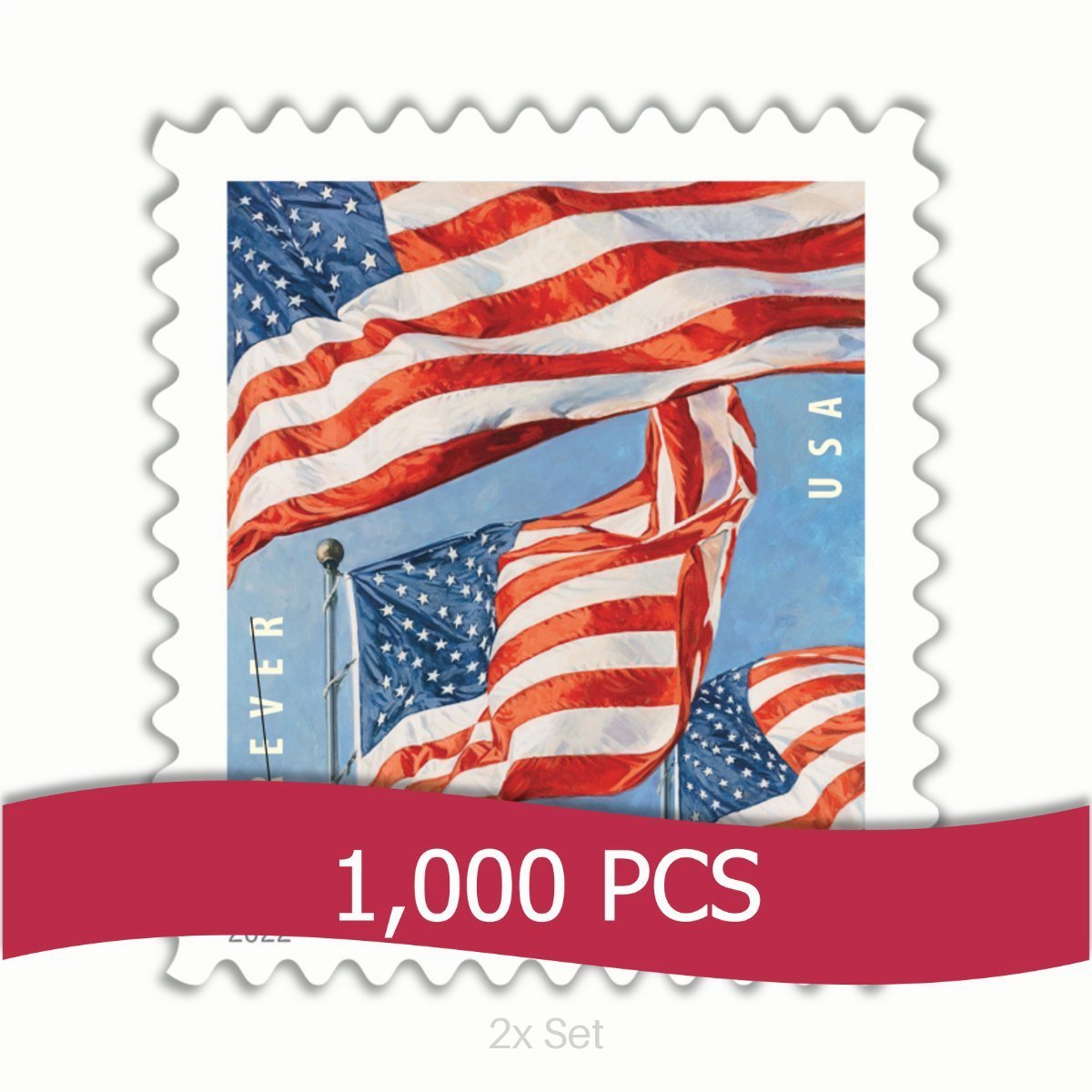 Bulk 2022 US Flag Stamps Institutional Support & Donor Stewardship Pack || 2000Pcs (20 Rolls)