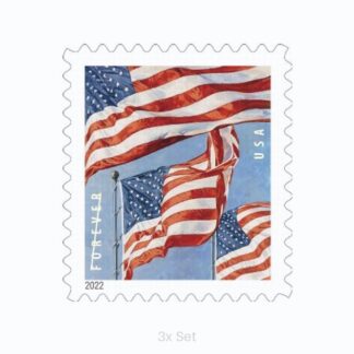 Wholesale 2022 US Flag Stamps Quarterly Seasonal Outreach & Greeting Fulfillment Pack || 300Pcs (3 Roll)