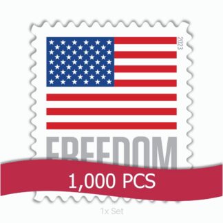 Bulk 2023 US Flag Stamps Quarterly Seasonal Outreach & Greeting Fulfillment Pack || 1000Pcs (10 Rolls)