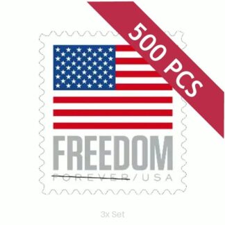 Low Cost 2023 US Flag Stamps Quarterly Seasonal Outreach & Greeting Fulfillment Pack || 1500Pcs (15 Rolls)