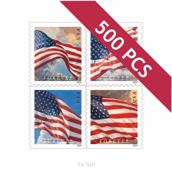 Wholesale 2024 US Flag Stamps Formal Legal Notices & Professional Document Delivery || 500Pcs (5 Rolls)