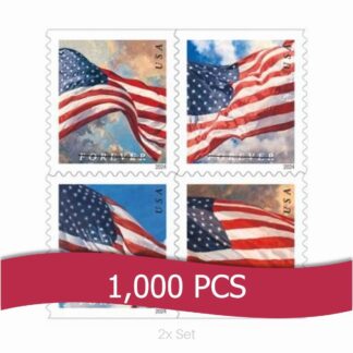 Bulk 2024 US Flag Stamps Quarterly Seasonal Outreach & Greeting Fulfillment Pack || 2000Pcs (20 Rolls)