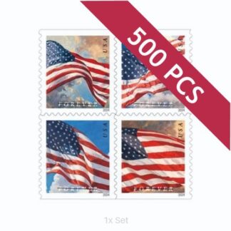 Economy 2024 US Flag Stamps Seasonal Route Marketing & Service Promotion Pack || 500Pcs (5 Rolls)