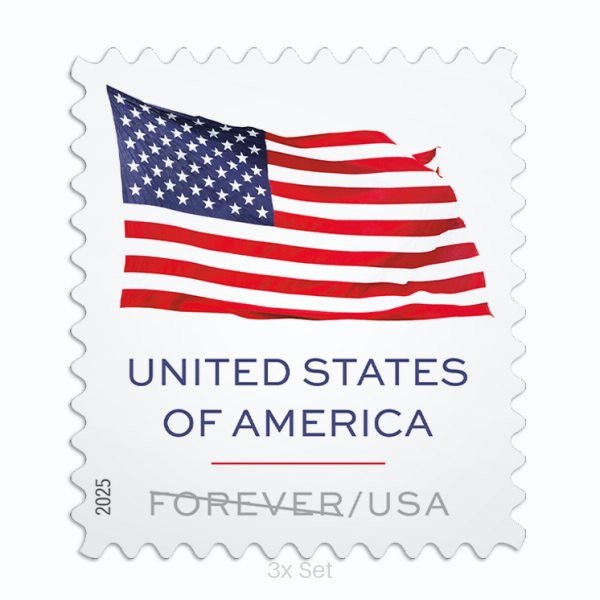 Authentic 2025 US Flag Stamps Institutional Support & Donor Stewardship Pack || 300Pcs (3 Roll)