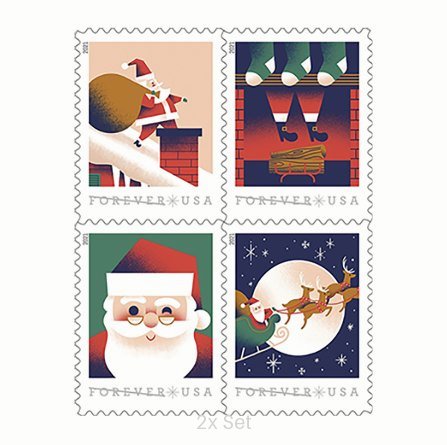 Cheap A Visit From St. Nick Stamps Professional Business Logistics & Bulk Mailing Pack || 200Pcs (10 Books)
