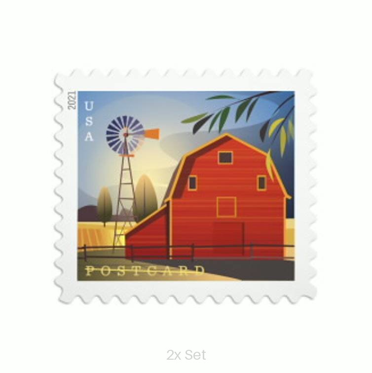 Authentic Barns Postcard Stamps Community Outreach & Ministerial Support Pack || 200Pcs (10 sheets)