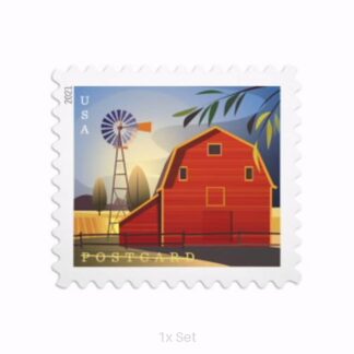Authentic Barns Postcard Stamps Quarterly Seasonal Outreach & Greeting Fulfillment Pack || 100Pcs (5 sheets)
