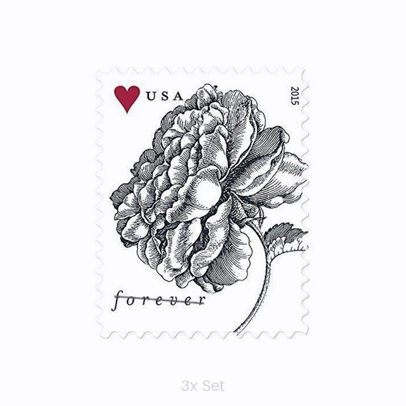 Low Cost Engraved Vintage Rose Stamps Professional Business Logistics & Bulk Mailing Pack || 300Pcs (15 Sheets)
