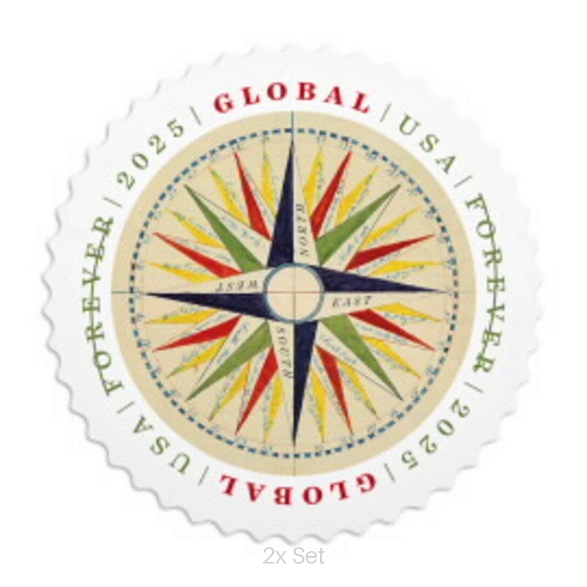 Authentic Global 1794 Compass Rose Stamps Civic Engagement & Voting Ballot Logistics Pack || International® Postage 200Pcs