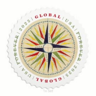 Economy Global 1794 Compass Rose Stamps Fiscal Reporting & Tax Season Compliance Logistics || International® Postage 100Pcs