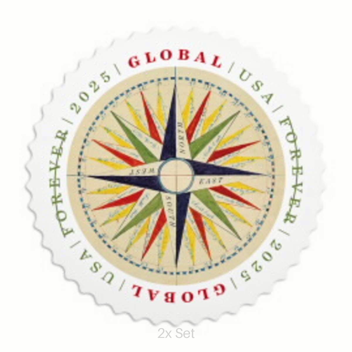 Economy Global 1794 Compass Rose Stamps Fiscal Reporting & Tax Season Compliance Logistics || International® Postage 200Pcs