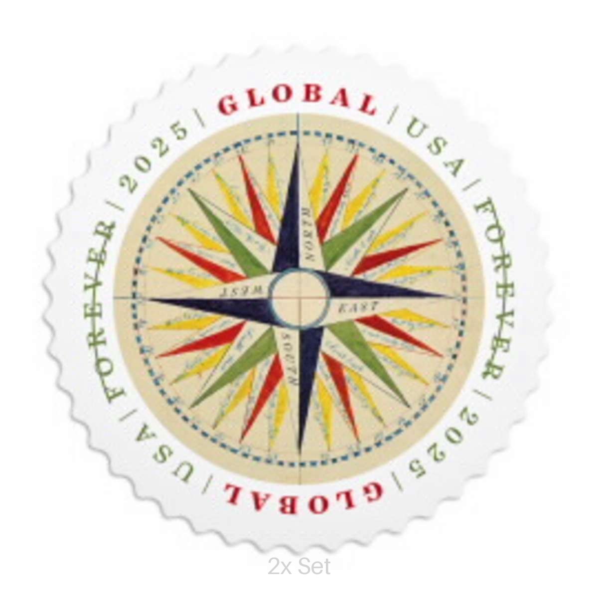 Wholesale Global 1794 Compass Rose Stamps High-Impact CRM & Property Marketing Logistics || International® Postage 200Pcs