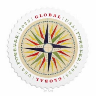 Authentic Global 1794 Compass Rose Stamps Institutional Support & Donor Stewardship Pack || International® Postage 300Pcs
