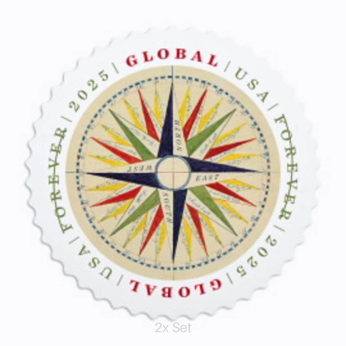 Discount Global 1794 Compass Rose Stamps Quarterly Seasonal Outreach & Greeting Fulfillment Pack || International® Postage 200Pcs