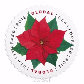 Bulk Global Poinsettia Stamps Premium Stationery & Elegant Event Mailing Pack || International® Postage 200Pcs