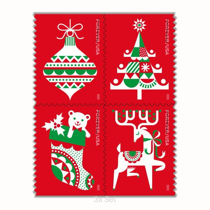 Authentic Holiday Delights Stamps Quarterly Seasonal Outreach & Greeting Fulfillment Pack || 300Pcs (15 Books)