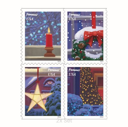 Economy Holiday Windows Stamps Premium Stationery & Elegant Event Mailing Pack || 200Pcs (10 Books)
