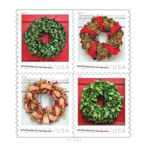 Cheap Holiday Wreaths Stamps Fiscal Reporting & Tax Season Compliance Logistics || 100Pcs (5 Books)