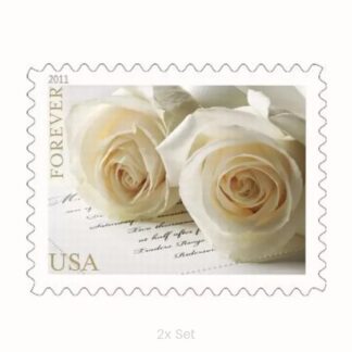 Wholesale White Roses Stamps Formal Legal Notices & Professional Document Delivery || 200Pcs (10 Sheets)
