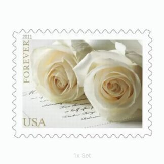Economy White Roses Stamps Professional Business Logistics & Bulk Mailing Pack || 100Pcs (5 Sheets)