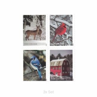 Economy Winter Scenes Stamps Formal Legal Notices & Professional Document Delivery || 300Pcs (15 Books)