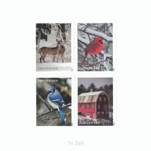 Wholesale Winter Scenes Stamps Institutional Communication & Enrollment Logistics || 100Pcs (5 Books)