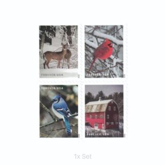 Discount Winter Scenes Stamps Quarterly Seasonal Outreach & Greeting Fulfillment Pack || 100Pcs (5 Books)